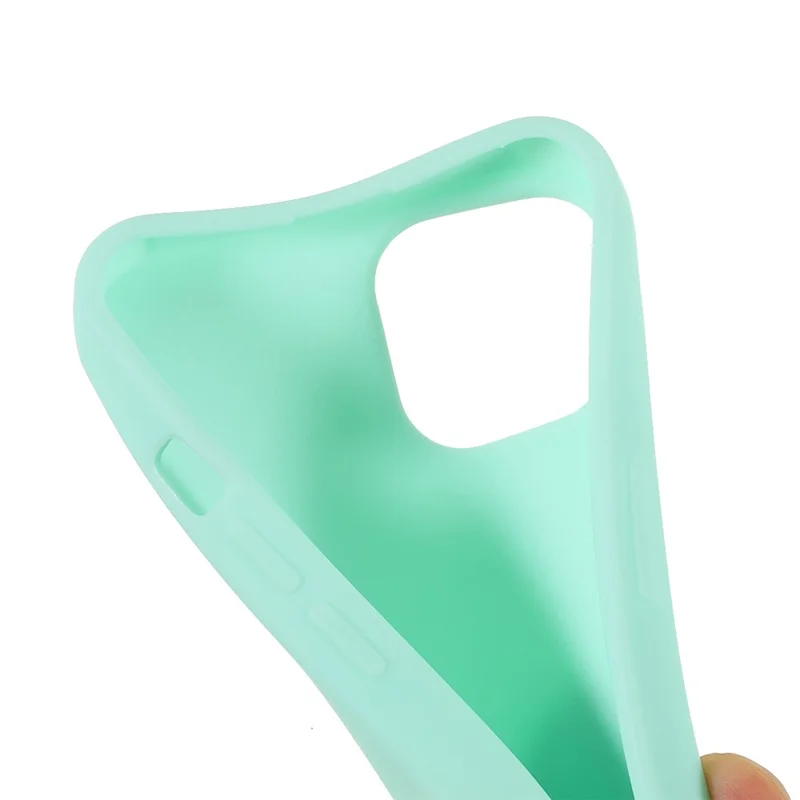 Anti Scratch TPU Phone Case Cover with Adjustable Lanyard for iPhone 13 6.1 inch - Mint Green