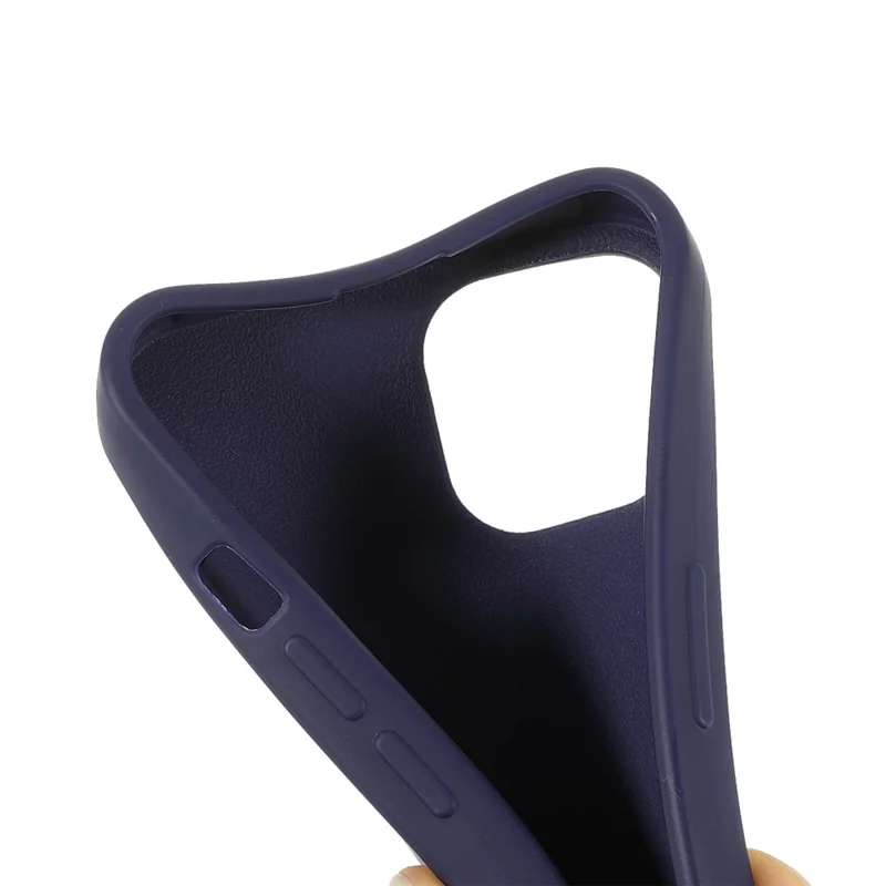 Anti Scratch TPU Phone Case Cover with Adjustable Lanyard for iPhone 13 6.1 inch - Dark Blue