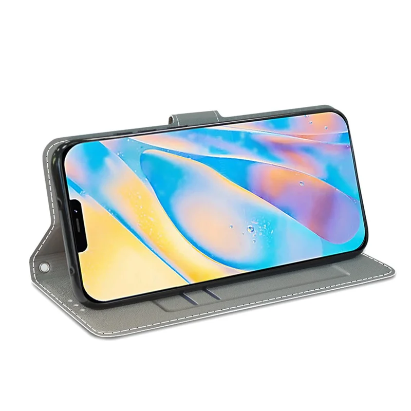 Stylish Pattern Printing Design Anti-Collision Leather Stand Cover Phone Case with Handy Strap for iPhone 12/12 Pro 6.1 inch - Camouflage