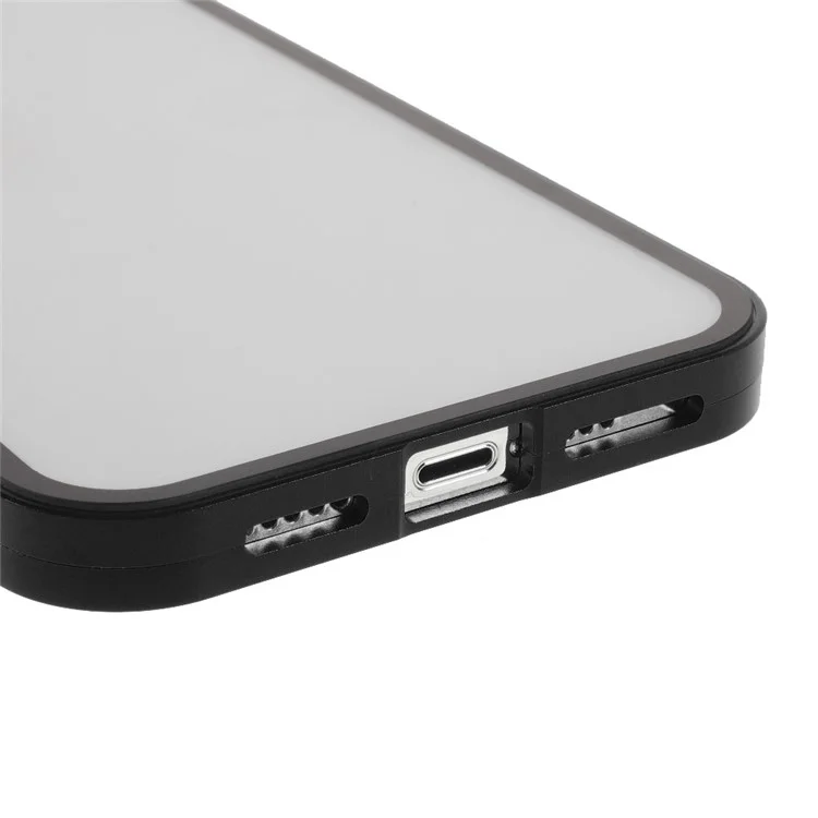 Ultra Clear Double-sided Tempered Glass + Metal Frame Magnetic Installation Phone Case Shell for iPhone 13 Pro 6.1 inch - Black