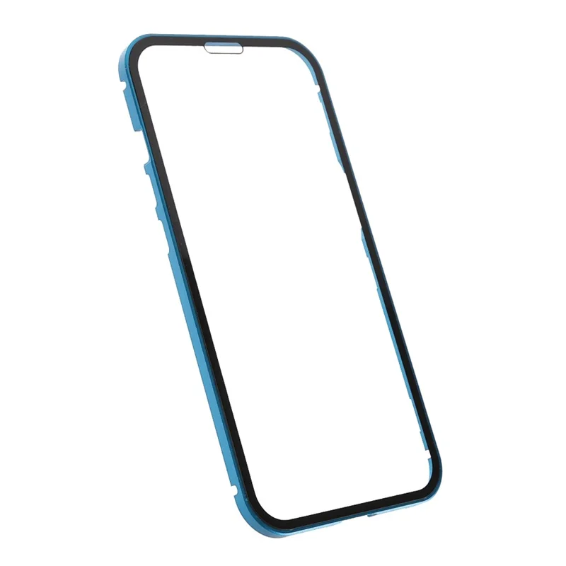 For iPhone 13 Full Body Case Magnetic Tempered Glass Double-Sided Phone Case - Blue