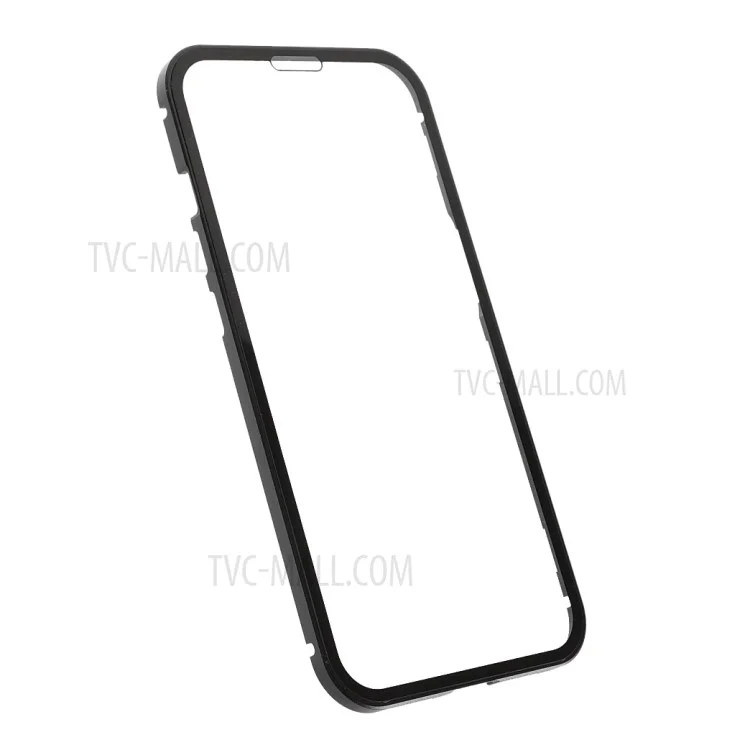 For iPhone 13 mini Full Body Case Magnetic Tempered Glass Double-Sided Phone Case - Black