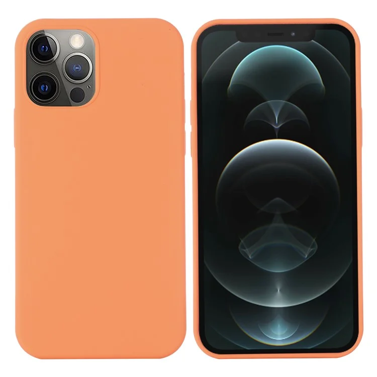 Magnetic Absorption Soft Liquid Silicone Case Compatible with MagSafe Charging Phone Cover for iPhone 13 Pro 6.1 inch - Orange