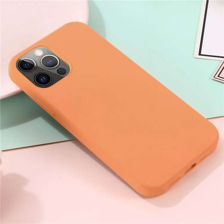 Magnetic Absorption Soft Liquid Silicone Case Compatible with MagSafe Charging Phone Cover for iPhone 13 Pro 6.1 inch - Orange