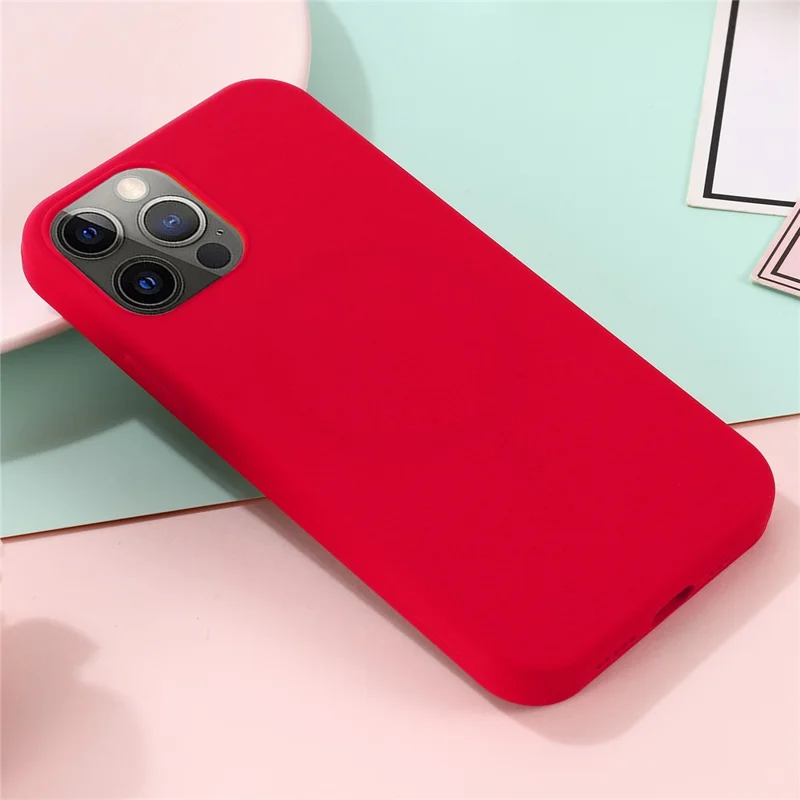 Magnetic Absorption Soft Liquid Silicone Case Compatible with MagSafe Charging Phone Cover for iPhone 13 Pro 6.1 inch - Red
