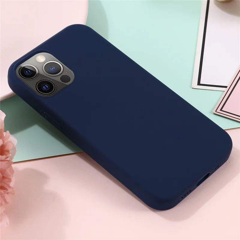 Compatible with MagSafe Liquid Silicone Magnetic Absorption Phone Shell Cellphone Protection Case for iPhone 13 Pro Max 6.7 inch - Dark Blue