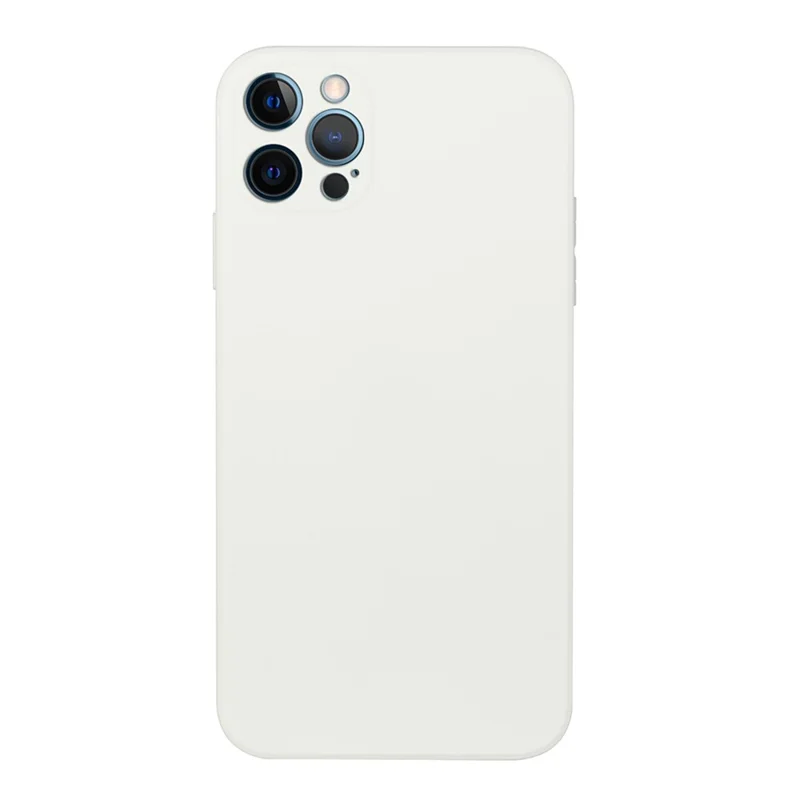 Coque de protection flexible en TPU avec absorption des chocs et bord droit pour iPhone 13 Pro 6,1 pouces - Blanc