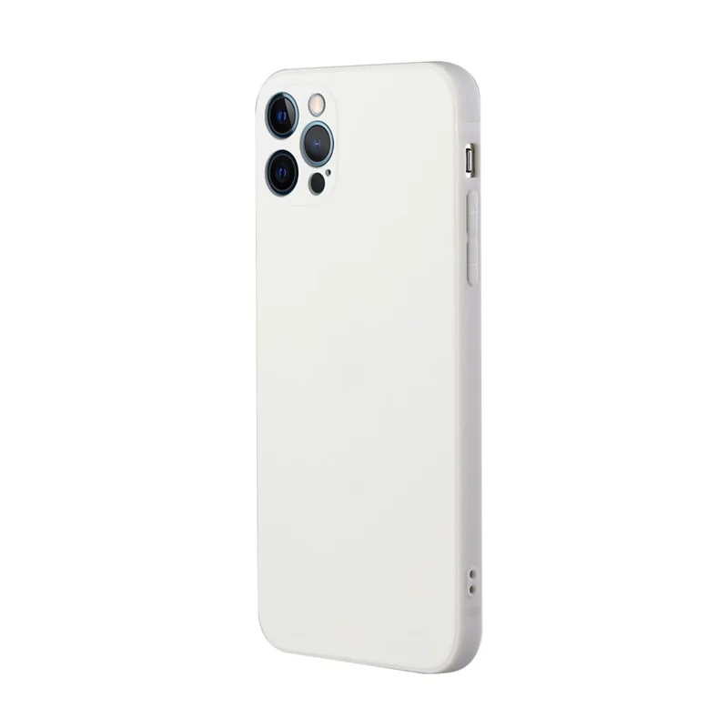 Coque de protection flexible en TPU avec absorption des chocs et bord droit pour iPhone 13 Pro 6,1 pouces - Blanc