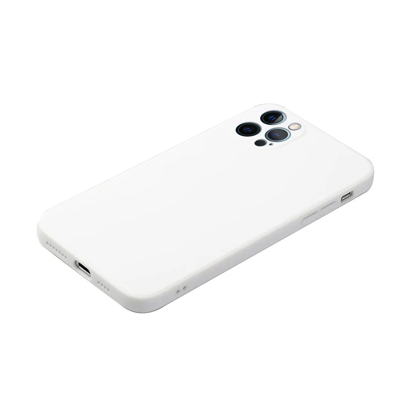 Coque de protection flexible en TPU avec absorption des chocs et bord droit pour iPhone 13 Pro 6,1 pouces - Blanc
