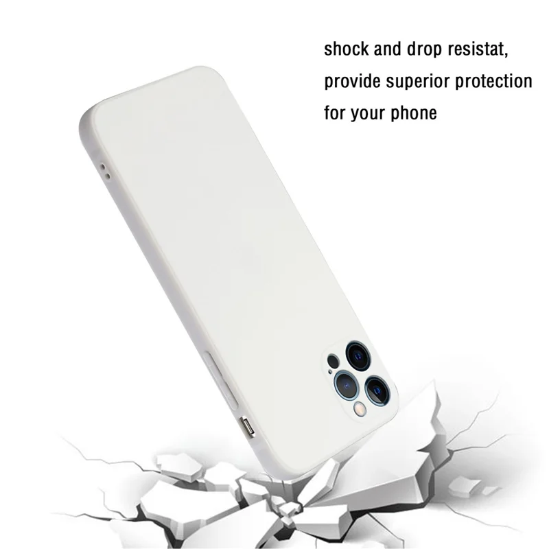 Coque de protection flexible en TPU avec absorption des chocs et bord droit pour iPhone 13 Pro 6,1 pouces - Blanc
