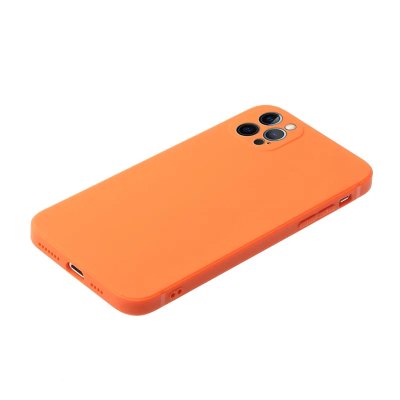 Shock-Absorption Flexible TPU Straight Edge Protective Case for iPhone 13 Pro 6.1 inch - Orange