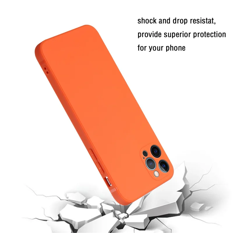 Shock-Absorption Flexible TPU Straight Edge Protective Case for iPhone 13 Pro 6.1 inch - Orange