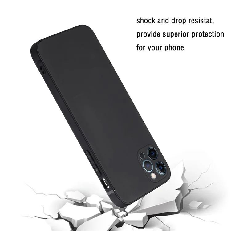 Delgada Precisión Recortada Ultra Suave TPU Borde Recto Funda Protectora a Prueba de Golpes para iPhone 13 Pro Max 6.7 pulgadas - Negro