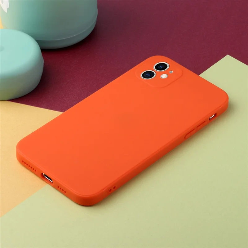 Slim Soft TPU Straight Edge Fit Drop Protection Phone Case for iPhone 13 6.1 inch - Orange