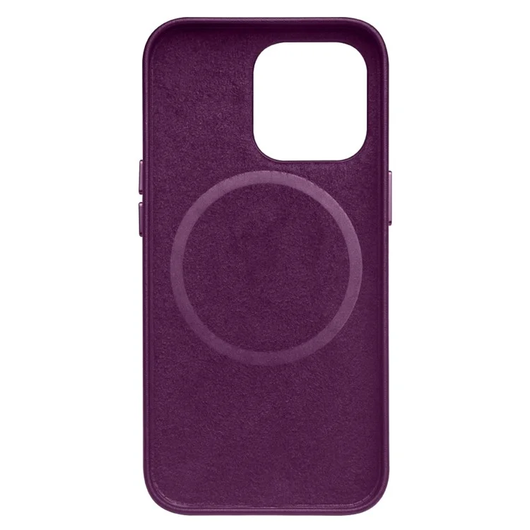Qialino Pour Iphone 13 Pro 6.1 Pouces Coue de Vache en Cuir en Cuir Couverture de Téléphone Magnétique Pour Chargement Magsafe - Violet