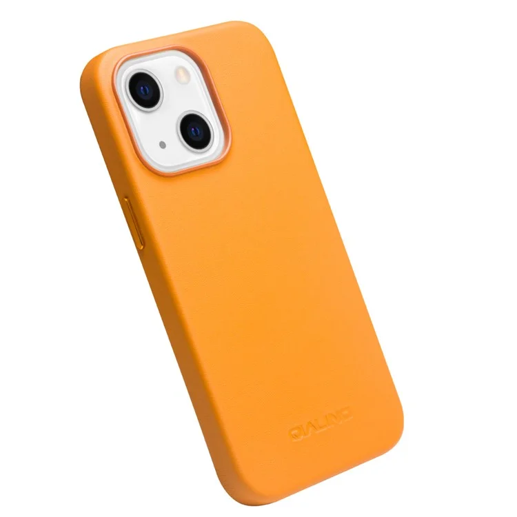 QIALINO CHARGE DE CHARGEMENT DE LA COWHIQUE DE COUCHE DE TÉLÉPHONE PC PC COTEUR POUR IPHONE 13 6.1 POUCES - Orange