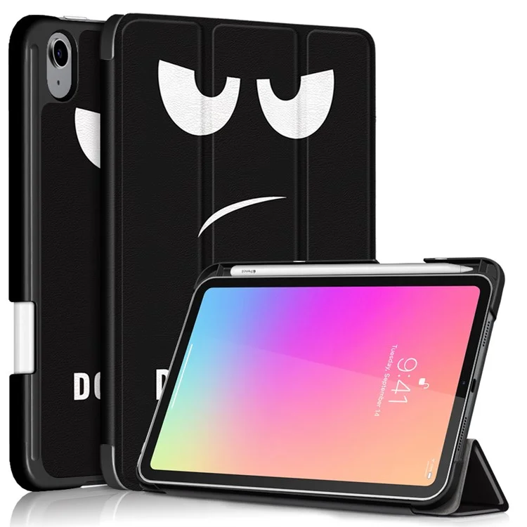 Pattern Printing Tri-Fold Stand Auto Wake / Sleep Leather Case für iPad mini (2024) / mini (2021) - Angry Look