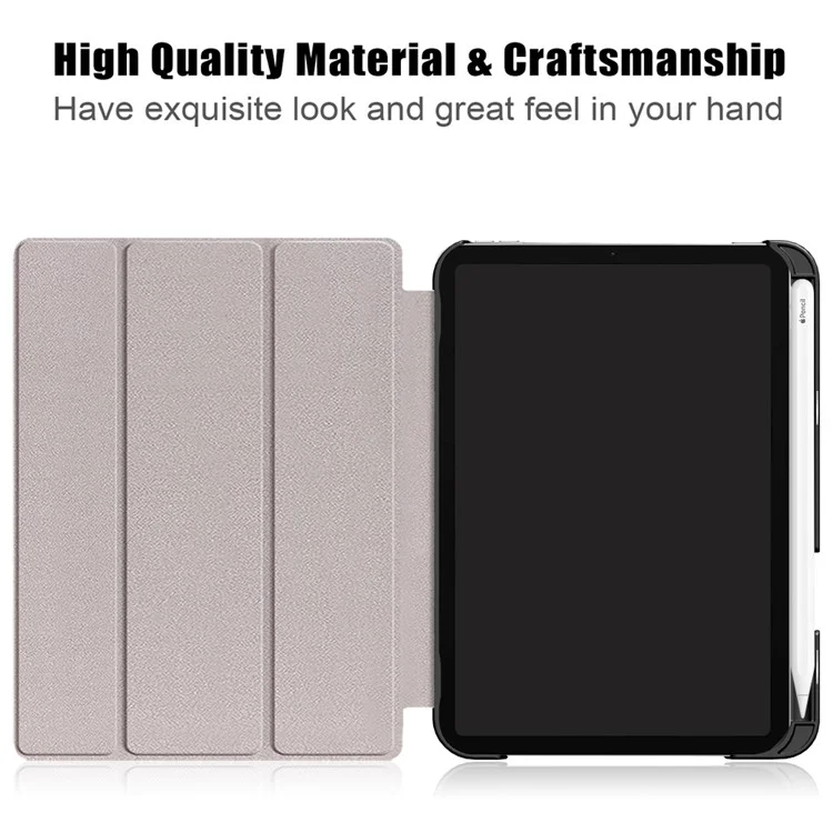 Padrão Impressão Built-in Pen Holder Premium Tri-Dobral Stand Slim Auto Wake / Capa De Caso Inteligente De Couro Pu Com Para Maçã IPad Mini 6 (2021) - Olhar Irritado