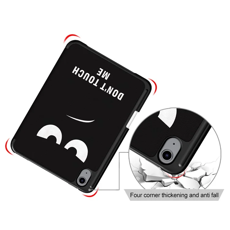 Pattern Printing Tri-Fold Stand Auto Wake / Sleep Leather Case für iPad mini (2024) / mini (2021) - Angry Look