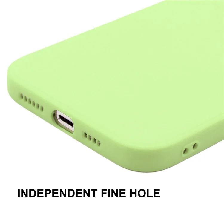 ENKAY HAT PRINCE Wear-Resistant Anti-Fall Solid Color Precise Hole Opening Liquid Silicone Phone Cover Case for iPhone 13 6.1 inch - Light Green