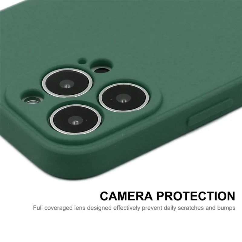 ENKAY HAT PRINCE Anti-Drop Shockproof Solid Color Precise Hole Opening Liquid Silicone Phone Cover Case for iPhone 13 Pro 6.1 inch - Dark Green