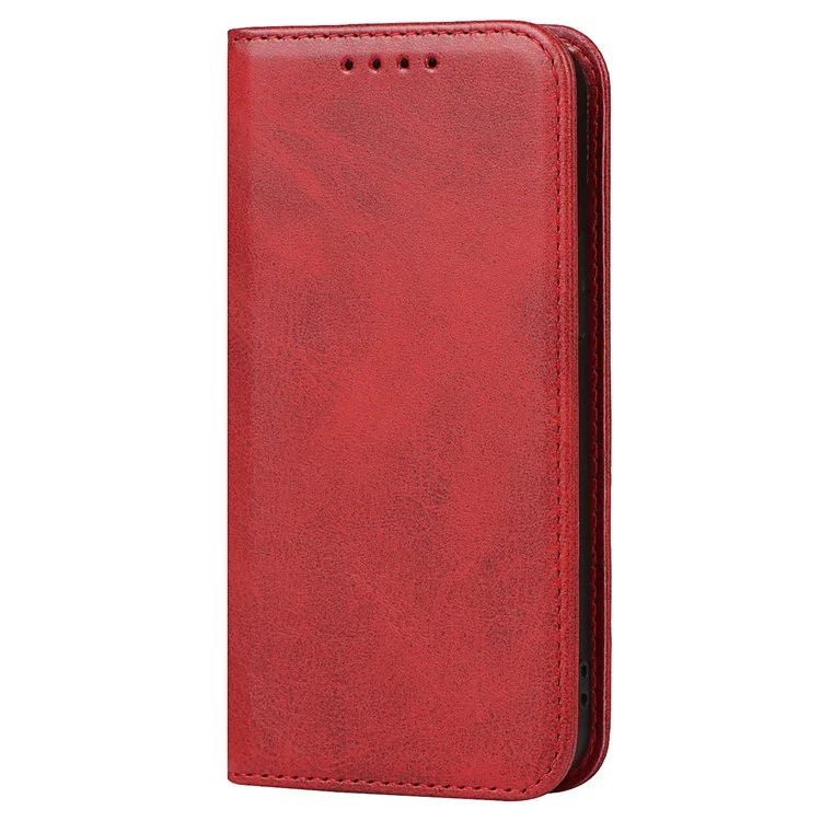 Stand Wallet Leather Phone Flip Case Protective Cover for iPhone 13 Pro 6.1 inch - Red