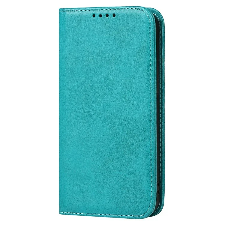 Super Magnet Closure Anti-Scratch Wallet Design Leather Stand Case for iPhone 13 6.1 inch - Sky Blue