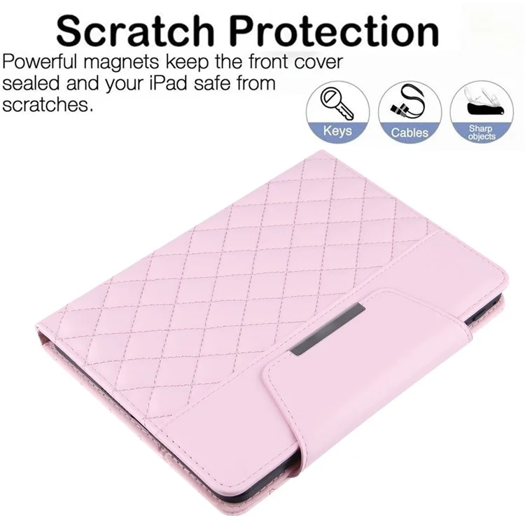 Gridas de Bordado Anti-goteo Cubierta de Tableta de Billetera de Cuero Para Ipad Mini (2019) 7.9 Pulgadas/mini 4/5 - Rosado