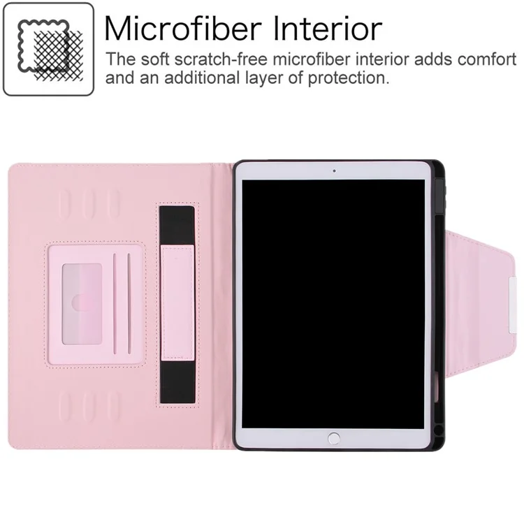 Couvrette de Tablette en Cuir de Conception à Fente de Stylo Avec Portefeuille Pour Ipad 9,7 Pouces (2018) / (2017) / Air 2 / Air 1 / Air (2013) / Pro 9,7 Pouces (2016) - Rose