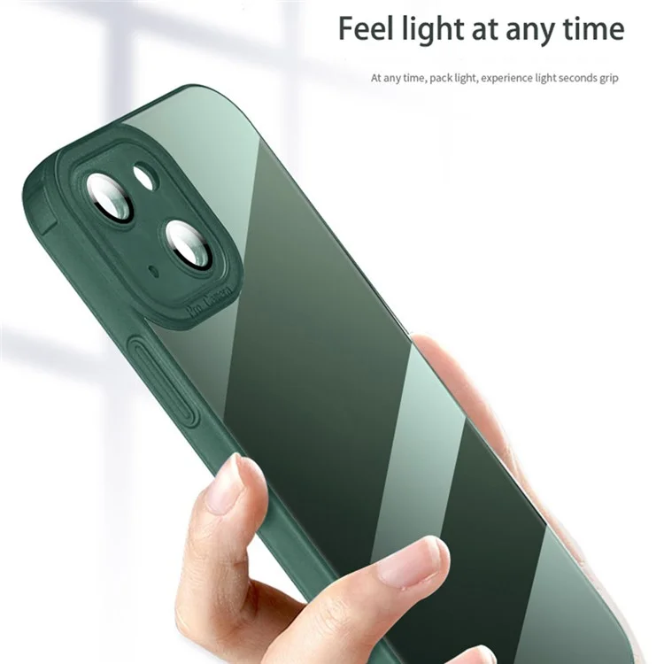 X-LEVEL Clear Matte Reinforced Corners Shockproof Soft TPU Airbag Cover for iPhone 13 6.1 inch - Transparent Black