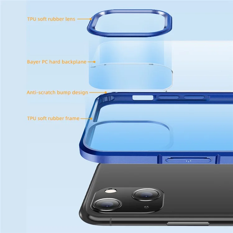 X-LEVEL Anti-Collision TPU + PC Four-Corner Airbags Phone Protective Case for iPhone 13 6.1 inch - Transparent