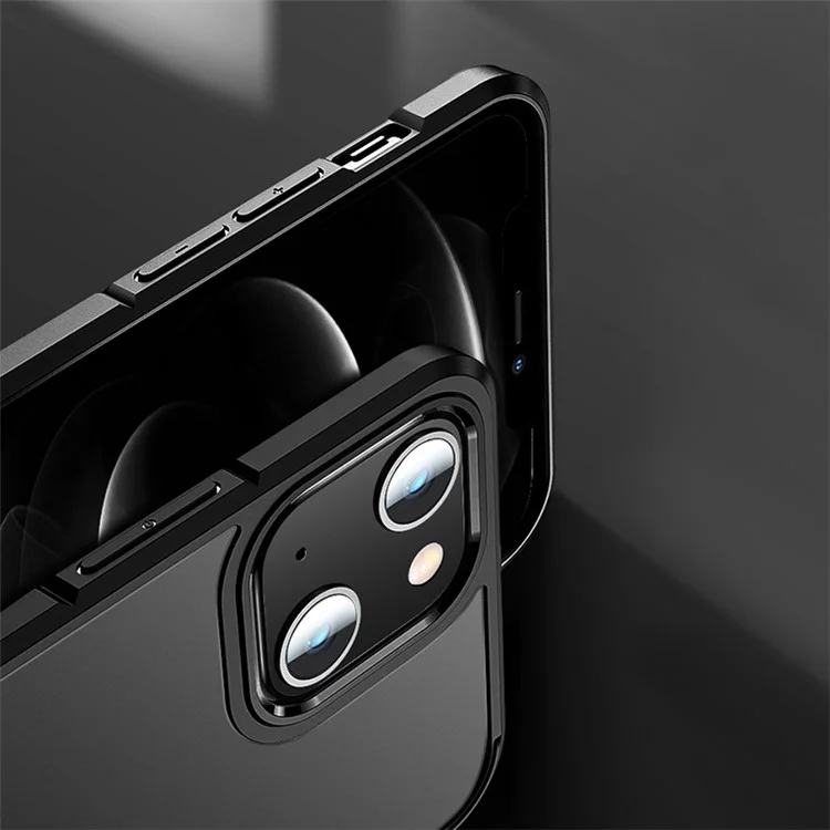 X-level Langleichter Licht Anti-kollision PC + TPU Schockfeste Antioxidans Rückdecke Für Iphone 13 6,1 Zoll - Schwarz