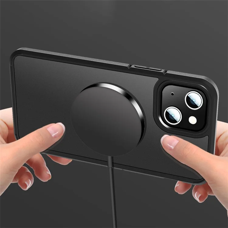 X-level Langleichter Licht Anti-kollision PC + TPU Schockfeste Antioxidans Rückdecke Für Iphone 13 6,1 Zoll - Schwarz