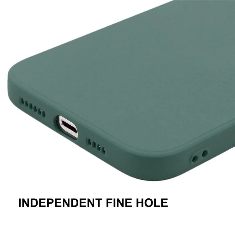ENKAY HAT PRINCE Smooth Touch Flexible Liquid Silicone Straight Edging Phone Cover + Full Coverage Tempered Glass Silk Print Full Glue Protector Set for iPhone 13 Pro Max 6.7 inch - Dark Green