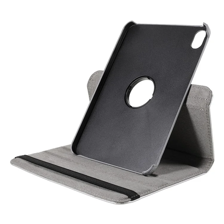 Supporto Girevole A 360 Gradi Litchi Texture In Pelle Case Protettiva Resistente Agli Urti Resistente Agli Urti Per IPad Mini 6 (2021) - D'argento