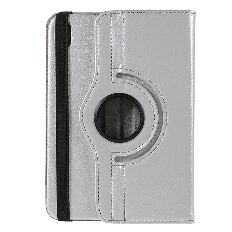 Supporto Girevole A 360 Gradi Litchi Texture In Pelle Case Protettiva Resistente Agli Urti Resistente Agli Urti Per IPad Mini 6 (2021) - D'argento