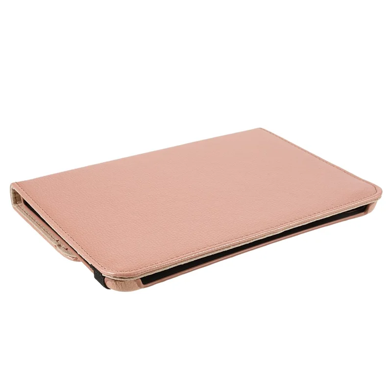 Funda de cuero textura de litchi con soporte giratorio de 360 grados para iPad mini (2024) / mini (2021) - Dorado rosa