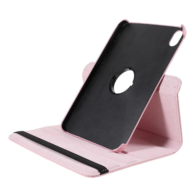 Carrinho Giratório De 360 ​​graus Litchi Textura De Couro Resistente A Choques De Choque Da Tabuleta Protetora Capa Para Ipad Mini 6 (2021) - Cor De Rosa