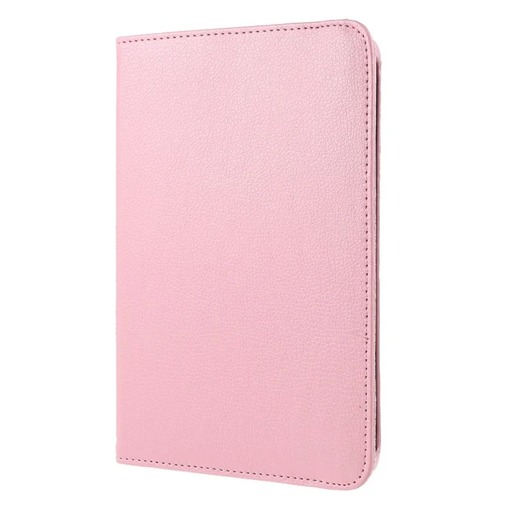 Étui de protection rotatif à 360 degrés en cuir texture Litchi, résistant aux chocs, pour iPad mini (2024) / mini (2021) - Rose