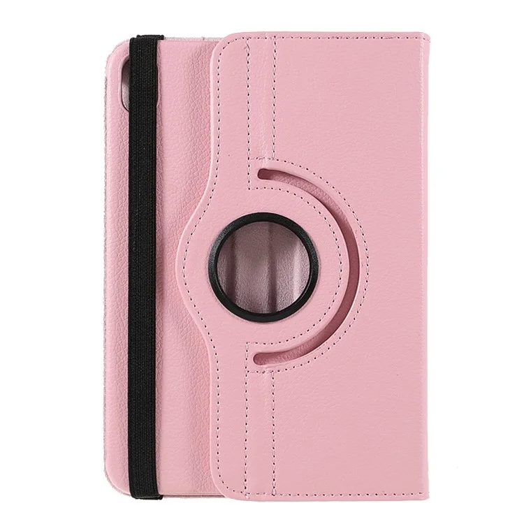 Étui de protection rotatif à 360 degrés en cuir texture Litchi, résistant aux chocs, pour iPad mini (2024) / mini (2021) - Rose