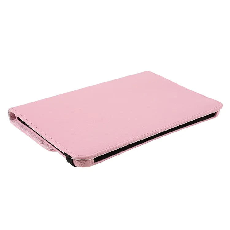 360 Degree Swiveling Stand Litchi Texture Leather Shock-Resistant Protective Tablet Case Cover for iPad mini 6 (2021) - Pink