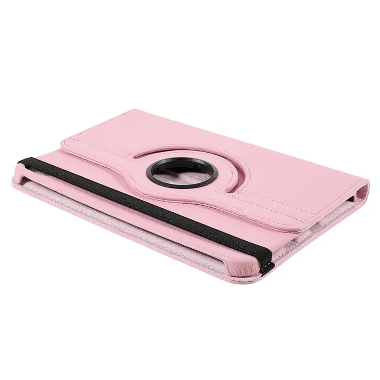 Étui de protection rotatif à 360 degrés en cuir texture Litchi, résistant aux chocs, pour iPad mini (2024) / mini (2021) - Rose