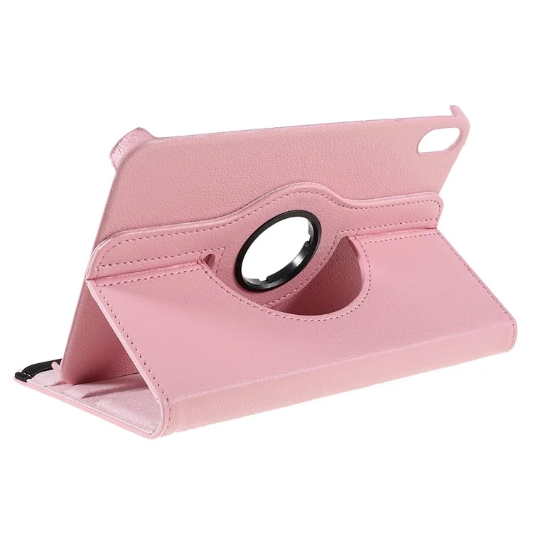 Étui de protection rotatif à 360 degrés en cuir texture Litchi, résistant aux chocs, pour iPad mini (2024) / mini (2021) - Rose