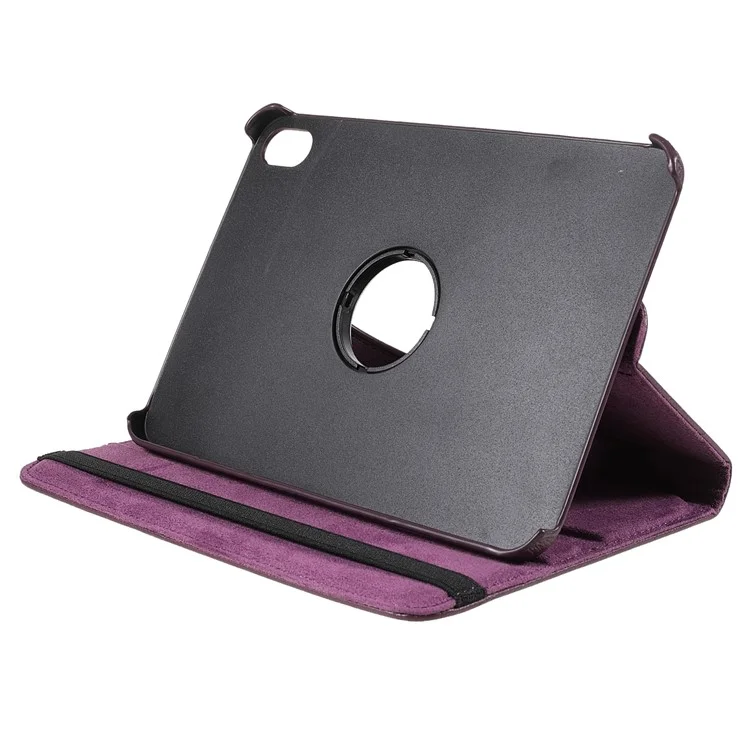 360 Degree Swiveling Stand Litchi Texture Leather Shock-Resistant Protective Tablet Case Cover for iPad mini 6 (2021) - Purple