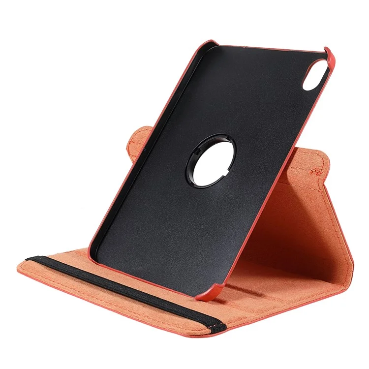 Étui de protection en cuir à texture de peau de litchi et à rotation à 360 degrés pour iPad mini (2024) / mini (2024) / mini (2021) - Orange
