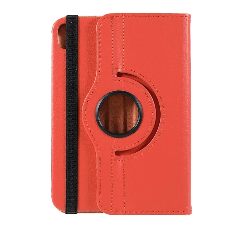 Étui de protection en cuir à texture de peau de litchi et à rotation à 360 degrés pour iPad mini (2024) / mini (2024) / mini (2021) - Orange