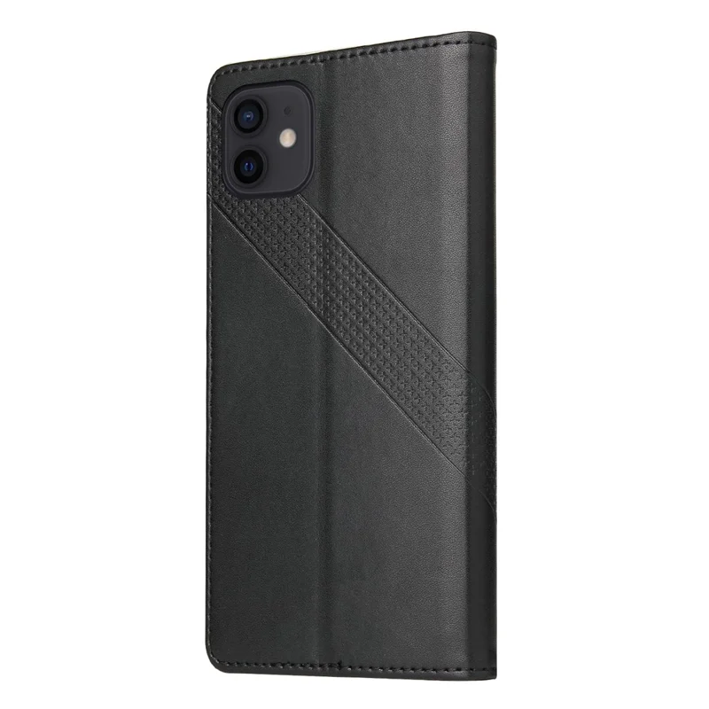 GQ.UTROBE Seria 009, etui-portfel z pełną ochroną z kory krowiej na telefon iPhone 12 Pro / iPhone 12 6,1 cala – Czarny