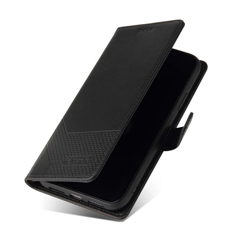 GQ.UTROBE Seria 009, etui-portfel z pełną ochroną z kory krowiej na telefon iPhone 12 Pro / iPhone 12 6,1 cala – Czarny