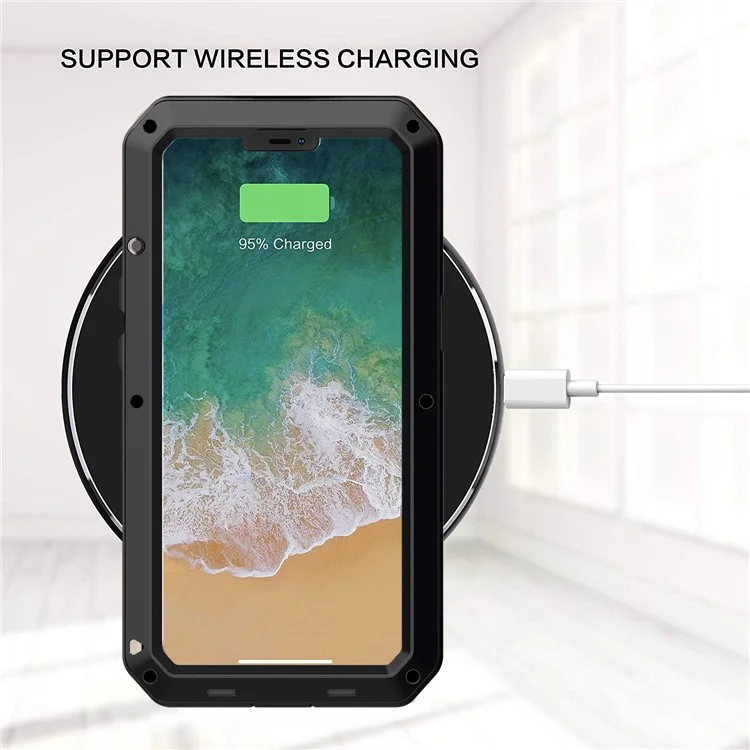 Tank Series 360 Degree Full-body Protection Heavy Duty Sturdy Hybrid Case with Built-in Tempered Glass Film Designed for iPhone 13 6.1 inch - Black