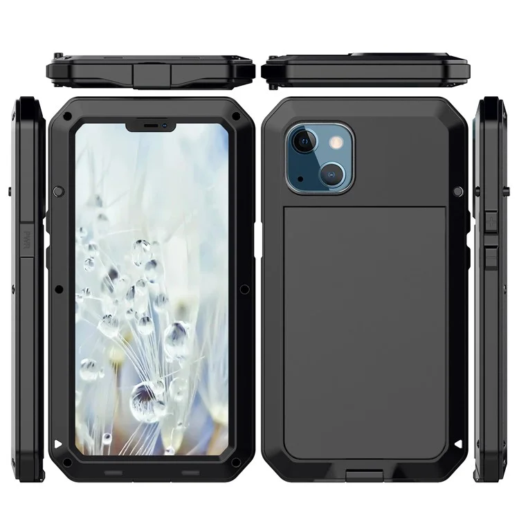 Tank Series 360 Degree Full-body Protection Heavy Duty Sturdy Hybrid Case with Built-in Tempered Glass Film Designed for iPhone 13 6.1 inch - Black